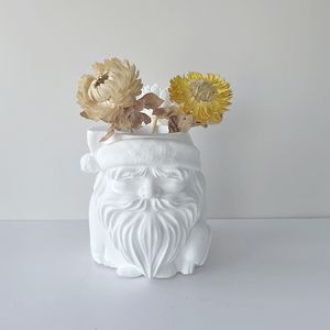 Bougies de noël en Silicone, moule de jardinière, père noël, pot de fleurs en béton, Vase en ciment, pot nain, 221108