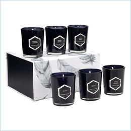 Kaarsen Kerstmis Soja Wax Geurende kaarsen Set Glass Cup Aromatherapie 6 PCS / Xmas Valentijnsdag Geschenken Drop levering Huis Gard DHZ2G