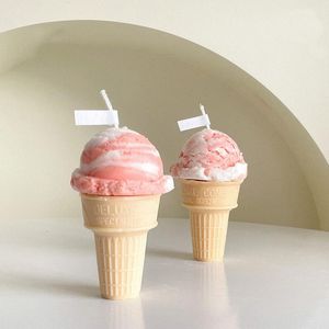 Kaarsen creatieve ijsje kegel schimmel 3D dessert wafelvorm geurend maken siliconen gesimuleerd voedsel 230217