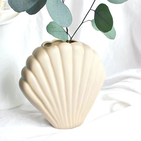 Bougies Creative Shell Vase Silicone Moule Plâtre Ciment Moule DIY À La Main Porte-Stylo Pot De Fleur Artisanat Faire Maison Bureau Simple Décor 231207