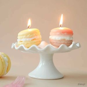 Bougies Bougie de gâteau d'anniversaire bricolage bougies parfumées Macaron bougies aromatiques décoratives de fête bougie votive accessoires de tir cadeaux d'anniversaire