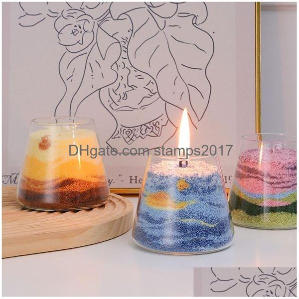 Velas Diy Novedad Arena Cera Arte Perfumado Etiqueta Privada Diseño De Imagen Decoración Del Hogar De Lujo Vela Gota Entrega Jardín Dhj3Z