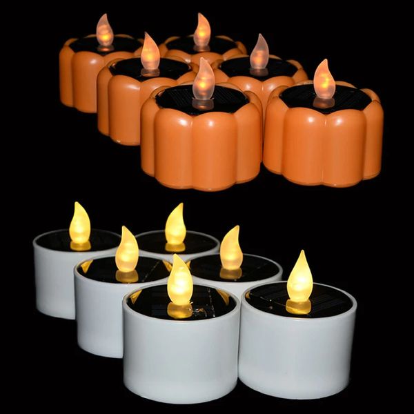 Bougies scintillantes sans flamme, lampes à thé solaires rechargeables, fournitures de décoration pour chambre à coucher, salon, Bar, 231019