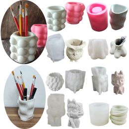 Bougies Géométrique Gypse Flower Pot Silicone Moule de résine Epoxy Moule de coulée