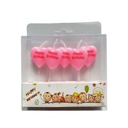 Cougies à la main à la main pour coeur à la main Gâteau de bougie Toppers Cupcake Decoration bébé Joyeux anniversaire Style Corée DÉCOR HOME 5PCS / BOX DROP DIVRITE