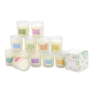 Bougies Accueil Bougies parfumées à la main sans fumée en verre Huile essentielle naturelle Cire de soja Bougie d'aromathérapie Proposition romantique Parfumée Dro Dhg6H