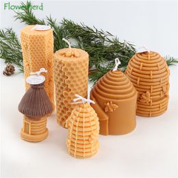 Velas Vela de nido de abeja Molde de silicona DIY Bee Tree House Cera de abejas Aromaterapia Jabón hecho a mano Resina de yeso s 230217