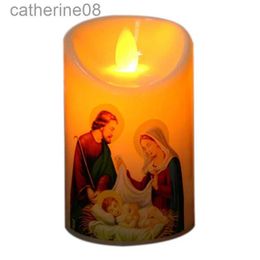 Bougies Jésus Christ Lampe LED TALIGHT ROMANTIC PILLAR LUMIÈRE BATTÉRALE CÉRÉATIVE CARECTESSE SANS COURDES ELECTRONIQUE COUTCES HOME D240429