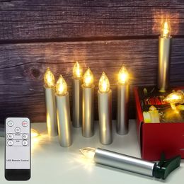 Kaarsen Lampu lilin LED tahan air Lilin Natal perak nyala api elektronik dekorasi rumah Halloween lampu lancip tanpa 230904