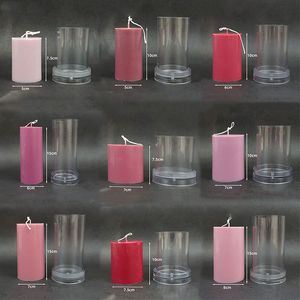 Candles Large 3D Flat Top Cylindrical Candle Mold Handmade Candle Making Kit Easy Demoulding Plastic Acrylic Molds Home Decoration Gift 230608