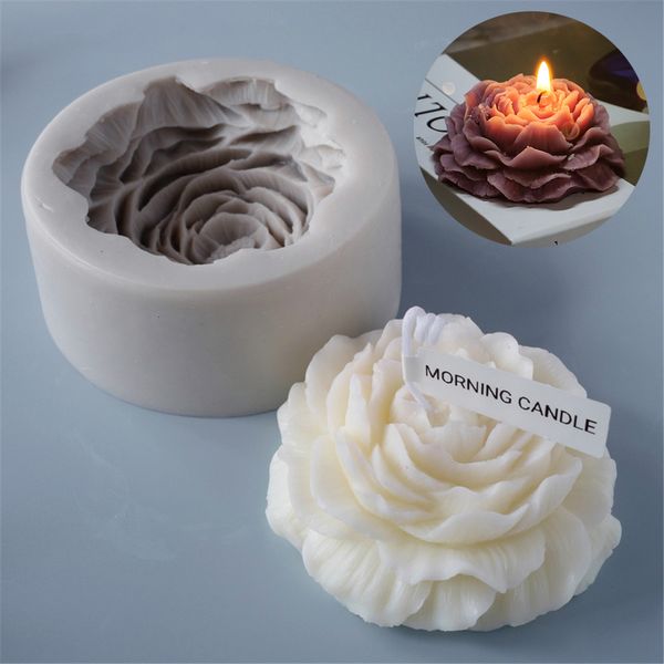 Bougies Grande Pivoine Silicone Bougie Moule Aromathérapie Gypse Savon Résine Fleur Moule Anniversaire Vacances Cadeau De Mariage Souvenirs Décor À La Maison 230608