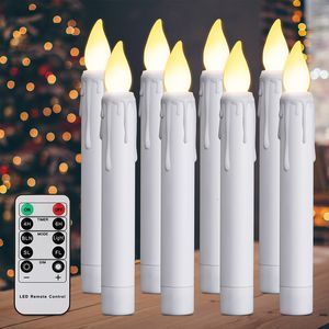 Bougies LED Bougie Lumière Flamme Vacillante Batterie Alimentée Avec Minuterie Télécommande Faux Pour La Décoration De Mariage Blanc 230907