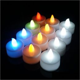 Kaarsen lieten kaarsentheellicht flameless tealight colorf vlam flashing lamp bruiloft verjaardagsfeestje kerstdecoratie dbc drop deli dhug2