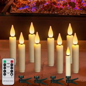 Kaarsen LED-kaars druppelvormige kerstboomkaars Timer afstandsbediening en flikkerende vlam voor Halloween Home Decor Elektrische kaarsen 231021