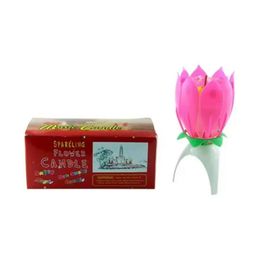 Bougies Lotus Musique Bougie Chant Fête D'anniversaire Gâteau Flash Fleur Bougies Gâteaux Accessoires Décorations Pour La Maison C5 Drop Livraison Maison G Dham7