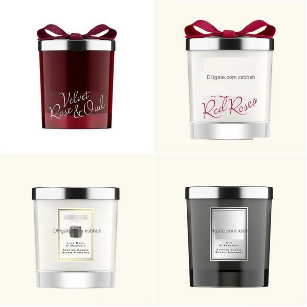 Velas Lujos Diseñador Vela perfumada Hombre Mujeres Inglés Pera Rosa Roja Fragancia Habitación Desodorante Entrega Gota Hogar Jardín Dh27N