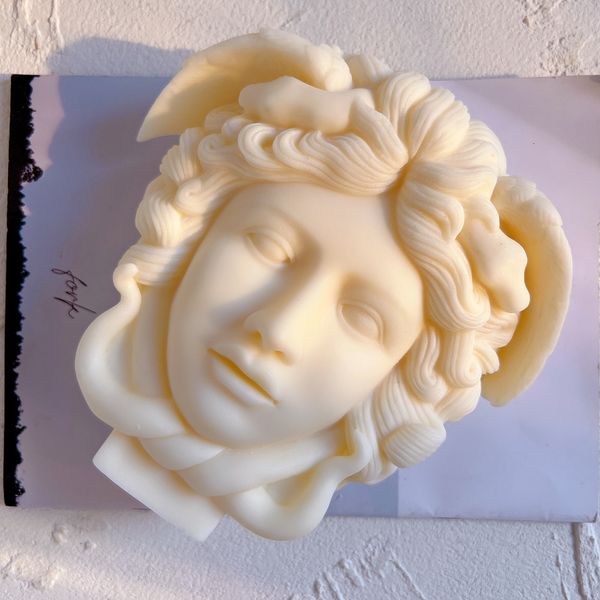 Velas Medusa busto vela molde escultura griega cuerpo cara serpiente pelo figura cera molde de silicona 230217