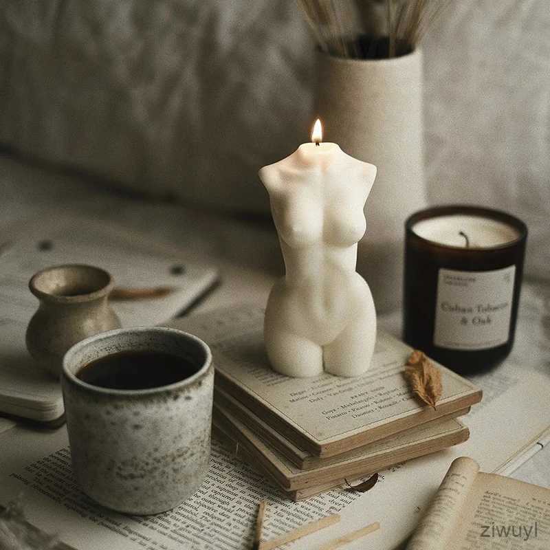 Candele Centrotavola decorativo per la casa moderno, candele figurate per il corpo, candele aromatiche profumate per il corpo di donna creativa, candela per interni per l'arredamento