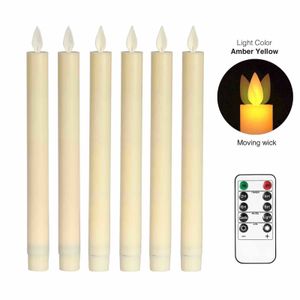 Bougies Cône de flamme mobile avec télécommande et minuterie Chandeliers LED sans flamme Mèche vacillante Décorations de Noël 230808