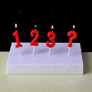Kaarsen Nieuwe Red Digital Candle Birthday Number Cake Candle 0 1 2 3 4 5 6 7 8 9 Cake Topper Girls Baby Party Supplies Decoratie D240429