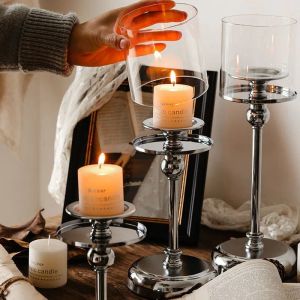 Cougies Nordic Classical Luxury Simple Silver Gold Candleder Ins Ins Home Decoration Restaurant Ornement