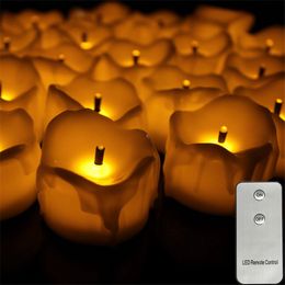 Bougies Paquet de 3 Bougies Chauffe-Plat LED Halloween Bougies En Plastique Avec Télécommande Sans Flamme Petite Larme Faux Pilier Mariage Électronique 230809