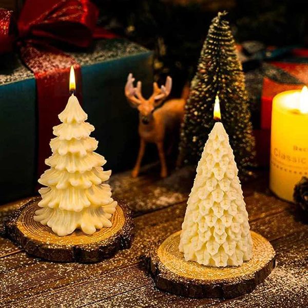 Velas Religión Árbol de Navidad Vela Molde 3D Casa de Piedra Aromaterapia Yeso Jabón Artesanía Fundición