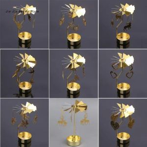 Cougies Rotary Bandlers Spinning Candleholder Metal Tea Light Stand pour la table de mariage de mariage romantique DÉCOR DE NORICE CADEAU