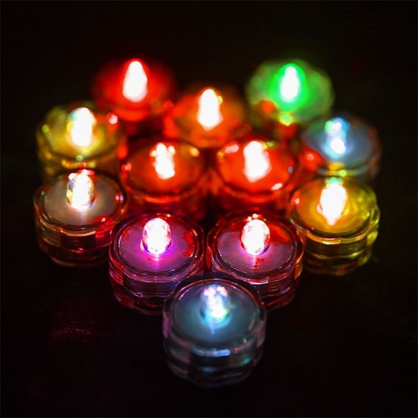 Bougies Ensemble de 12 Bougies Chauffe-Plat LED Étanches Bougie À Piles Submersibles Pour Mariage Fontaine Vases Baignoire Fish Tank Décor Lumière 220830