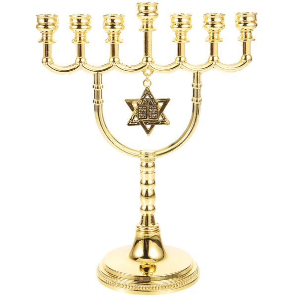 Bougies sept détenteurs de chandelier à la tête de chandelier menorah supporte pour la pièce maîtresse de table JE Menorahs chanoucah shopping 240429
