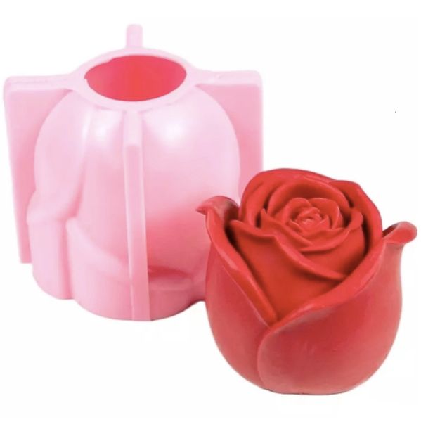 Bougies Silicone Moule Fleur Rose Grand 3d Moule Valentine Gâteau De Mariage Fondant Gâteau Décoration Argile Bougie Moules DIY 230726