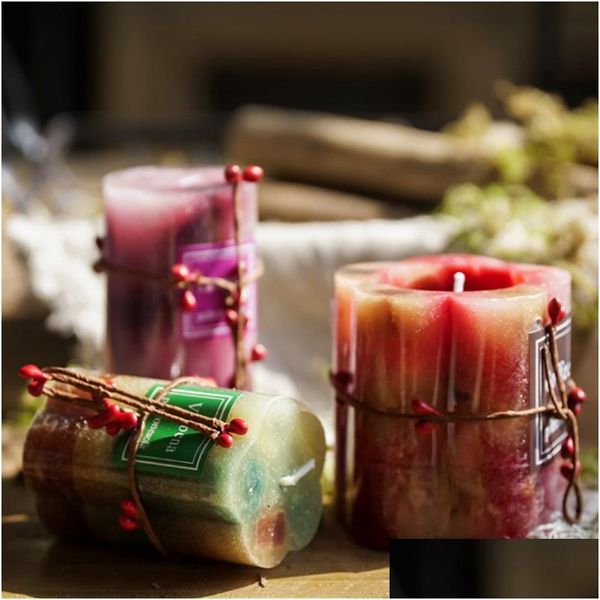 Velas Vela de té sin humo Romántica Flor decorativa Pétalo Cera de soja natural Día de San Valentín Boda Navidad Aromaterapia Gota Del Dhnw1