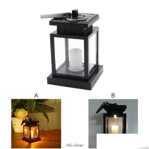 Kaarsen Zonne-energie Led Kaarslicht Tafellantaarn Hangende Gazonlamp Voor Tuin Buiten H0909 Drop Delivery Home Decor Dhdyf