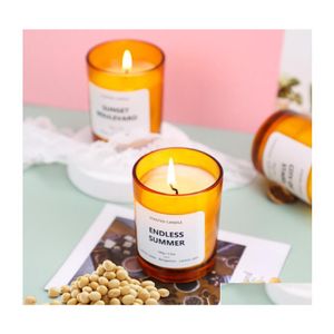 Velas Cera de soja Vela perfumada Vidrio degradado Aromas sin humo Decorativo P O Taza Tarro Inventario Ventas al por mayor Entrega de gotas Hogar Garde Dhaoj