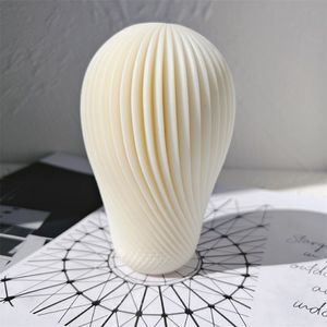 Velas en espiral con diseño de globos, molde de silicona con giro redondo, moldes de cera de soja, bola de remolino geométrica, molde ondulado 221025191I