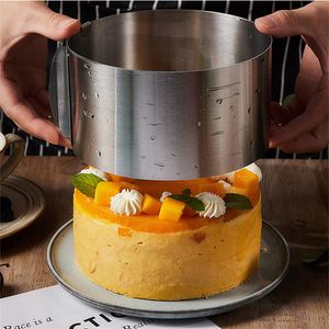 Kaarsen RVS Ronde Cakevorm 16-30cm Telescopische Mousse Ring Verstelbare Stretch Verhoogde Bakken Cake Ring 8/10/15cm Hoog 230726