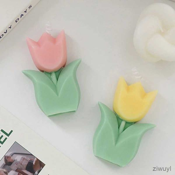 Bougies Bougie parfumée en forme de fleur de tulipe bougie d'aromathérapie en cire de paraffine faite à la main pour la décoration de fête de mariage de chambre à coucher à la maison