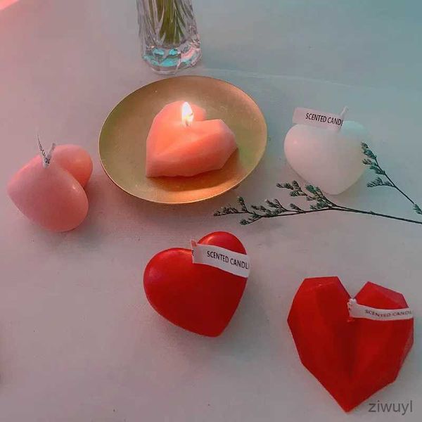 Velas Regalo del día de San Valentín Vela perfumada de amor en forma de corazón de diamante velas de boda personalizadas accesorios de tiro mini velas aromáticas