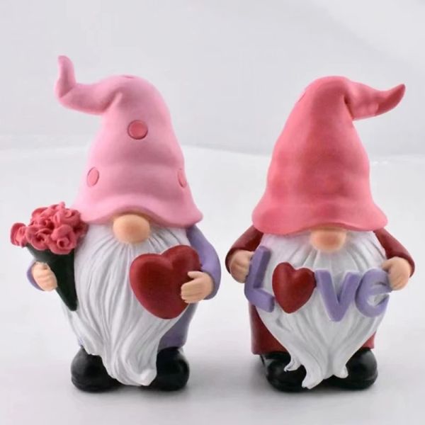 Cougies Valentine Silicone Gnome Moule Aromathérapie mignonne Moule de bougies époxy Moule de plâtre nain pour le savon de bricolage