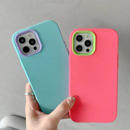 Candy 3N1 360 protección de cámara de cuerpo completo funda de silicona a prueba de golpes para iPhone 15 14 13 Pro Max 12 Pro 15 14 Plus