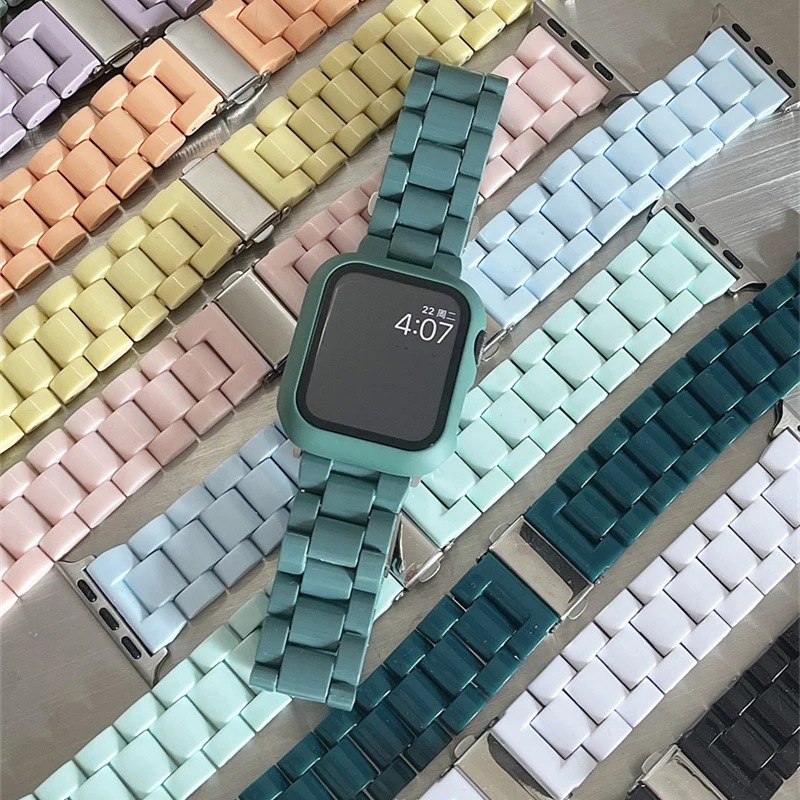 Candy Resin Watch Strap For Apple Watch Bracelet Series 8 49mm 7 6 5 4 42mm 38mm Acrylic Wristbands For iwatch band 44mm 40mm 41MM 45MM