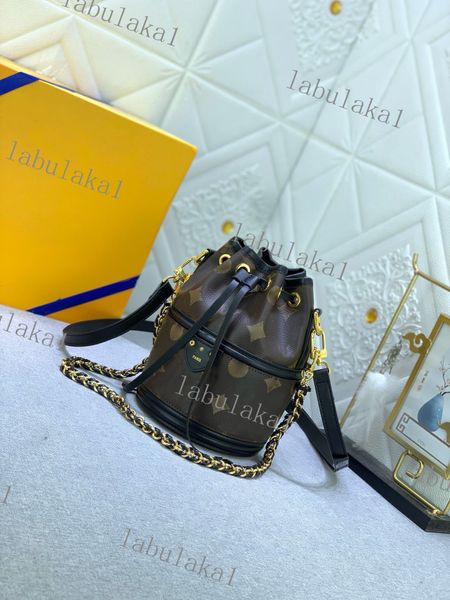 Süßigkeitentasche Top-Qualität NEONEO Klassische Eimertaschen Kordelzug Eimertaschen Echtes Leder Schulterhandtasche Fashion Lady Tote Geldbörse Auffälliger Stil