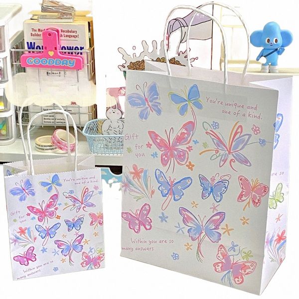 Sacs de bonbons Sacs en papier kraft Sacs cadeaux papillon d'anniversaire de Noël Papillon Treat Bridal Goodie Shop Sac Naweida 88Cl #