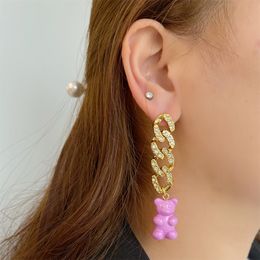 Candy Bear Earrings Ins Tide Merk Niche Design Stud Necklace Europese en Amerikaanse Mode Wilde Sieraden Vrouwelijke Accessoires