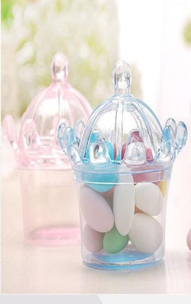 Boîte à bonbons en plastique, sac cadeau en chocolat, décoration artisanale pour fête d'anniversaire, mariage, couronne de réception-cadeau pour bébé, clear1349611