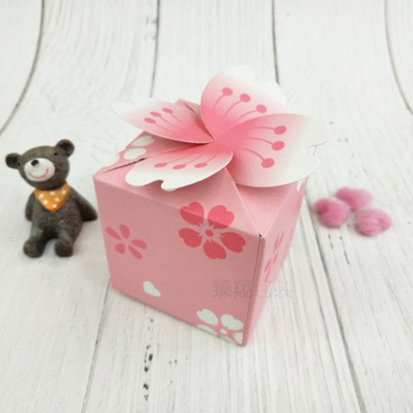 Boîte à bonbons Boîtes d'emballage de chocolat Fleur de cerisier Sacs-cadeaux Faveur de fête de mariage