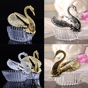 Candy Box Wedding Transparant Acryl Wedding Favor Swan Box Romantic Candy Box Gift Boxes Party's Decoratie