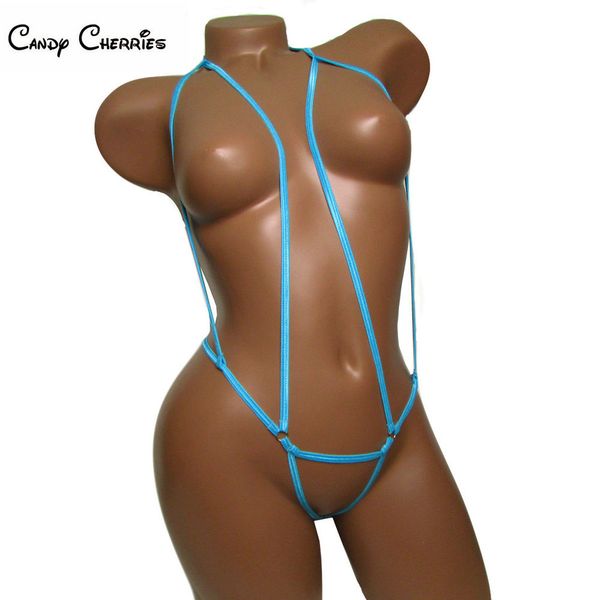 Candy Cherries Vendaje Mujeres extremas Sexy erótico micro Bikini entrepierna abierta Ropa interior conjuntos de ropa interior cuerda lencería sexy G-string S18101509