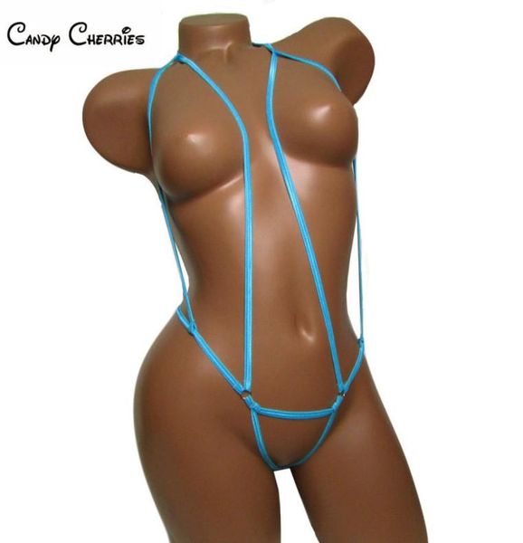 Candy cerises bandage femmes extrêmes sexy sexy érotique micro bikini ouvert entrejambe entre sous-vêtements en lingerie