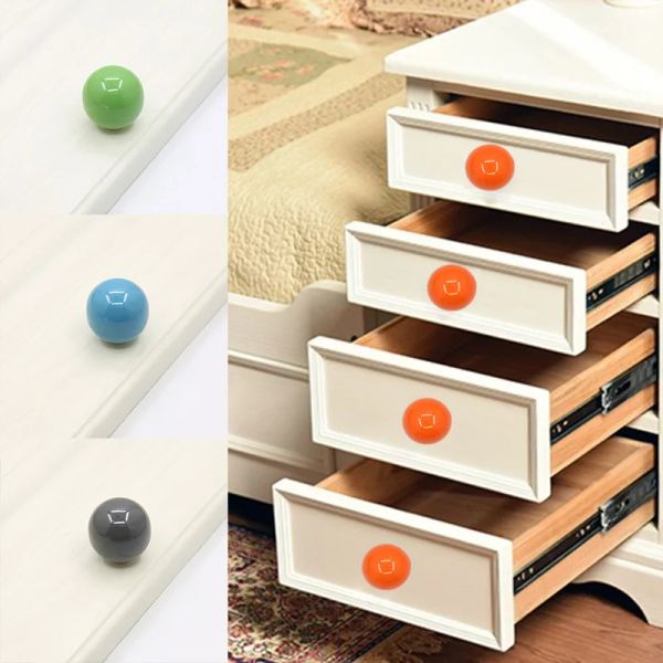 Candy Color Ball Gandle Ceramic Meubles Bouton Coupage tire les boutons du tiroir Poigrés Colory Colorful Poilles Hardware